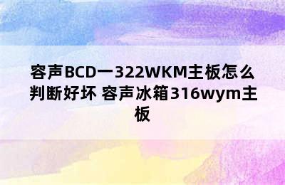 容声BCD一322WKM主板怎么判断好坏 容声冰箱316wym主板